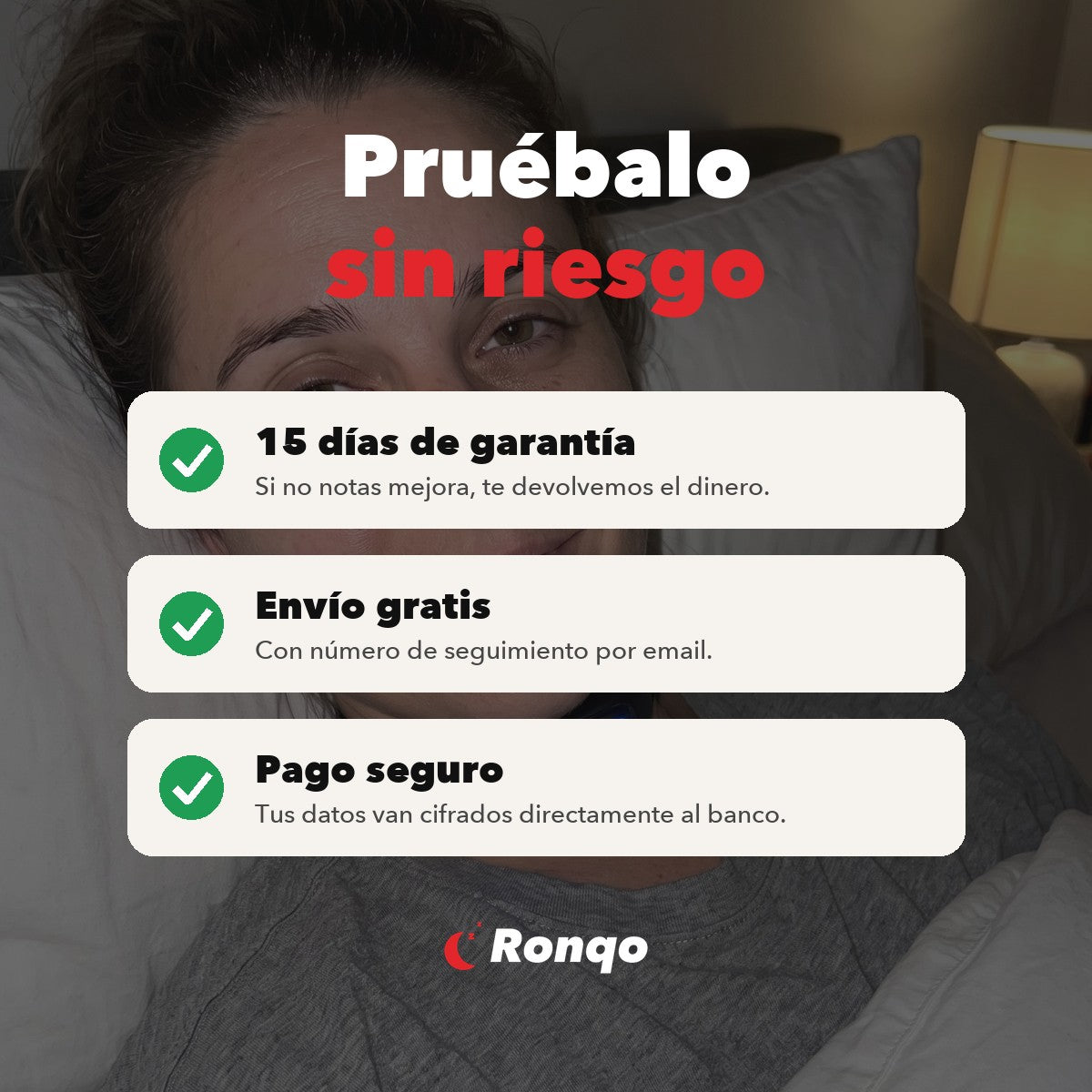 Garantía de 15 días, envío gratis y pago seguro